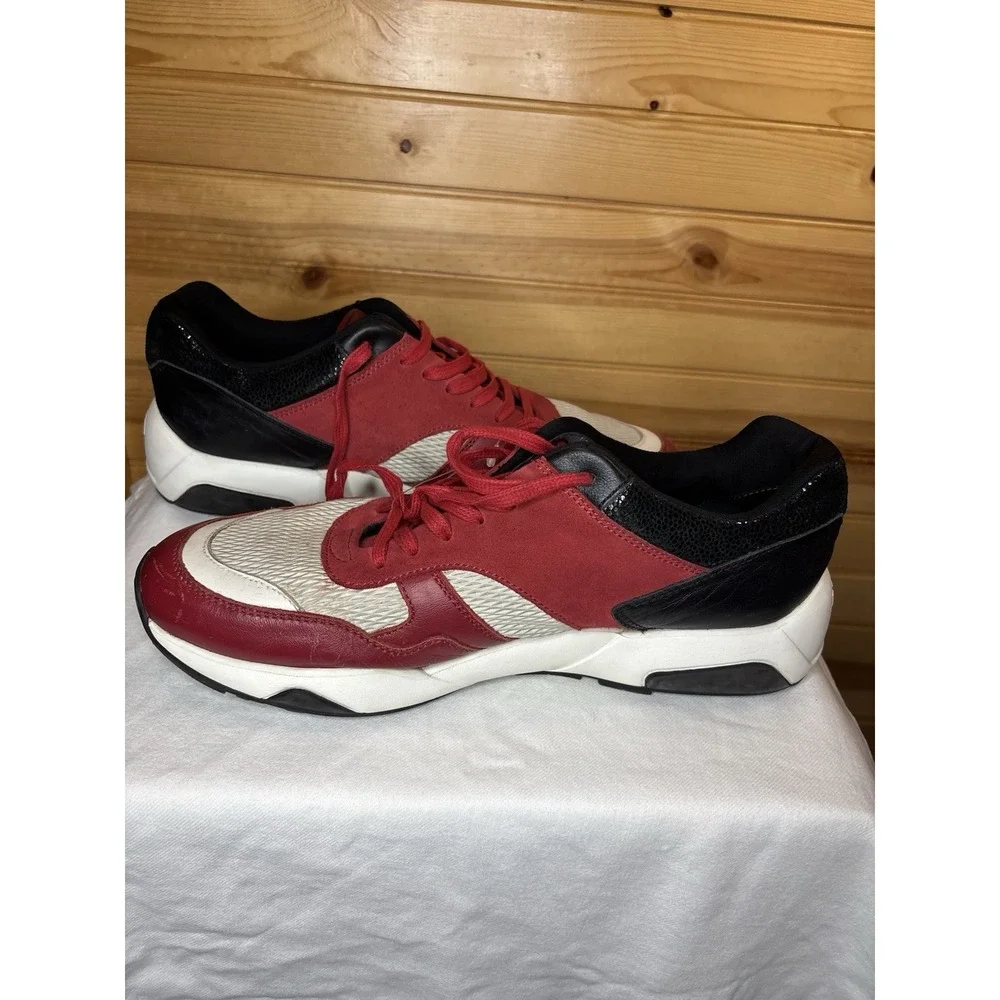 Z Zegna Shoes Men's 10.5 USA‎ Sneakers Red Black White 9.5 EU Italy Trainers